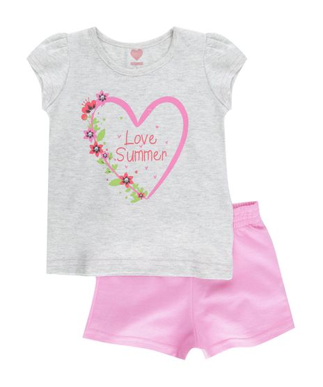 Conjunto-de-Blusa-Cinza-Mescla---Short-Rosa-8518339-Rosa_1