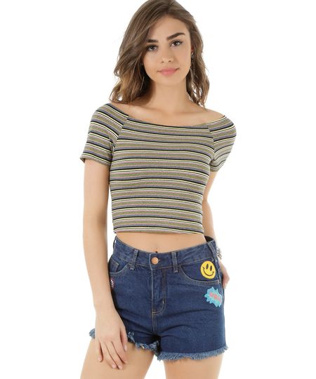 Blusa-Cropped-Listrada-Amarela-8446492-Amarelo_1