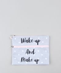 Necessaire-Estampada-de-Coracoes--Wake-up-make-up--Cinza-Mescla-9518452-Cinza_Mescla_1