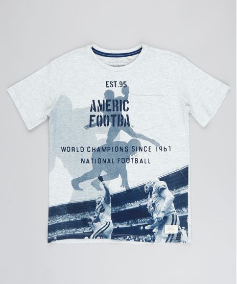 Camiseta-Infantil-Futebol-Americano-com-Bolso-Manga-Curta-Gola-Careca-Cinza-Mescla-Claro-9038315-Cinza_Mescla_Claro_1