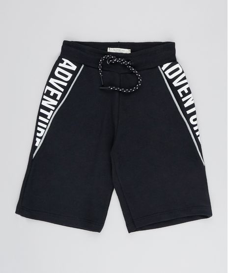 Bermuda-Infantil--Adventure--com-Faixa-Contrastante-em-Moletom-Preta-9541702-Preto_1