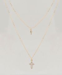 Colar-Feminino-Duplo-com-Cruzes-Dourado-9437659-Dourado_1