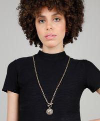 Colar-Feminino-Longo-com-Pingente-de-Medalha-Dourado-9427639-Dourado_2
