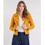 Jaqueta-Feminina-Biker-em-Suede-com-Bolsos-Mostarda-9356335-Mostarda_1