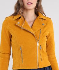 Jaqueta-Feminina-Biker-em-Suede-com-Bolsos-Mostarda-9356335-Mostarda_4