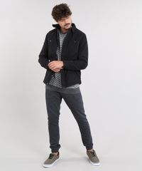 Jaqueta-de-Sarja-Masculina-Acolchoada-com-Bolsos-Preta-9381644-Preto_3