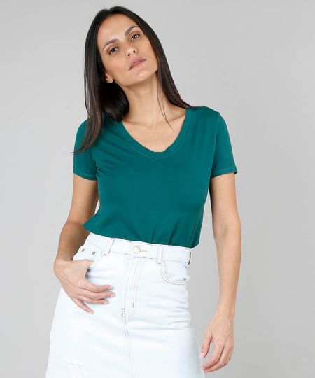 Blusa-Feminina-Basica-Decote-V-Manga-Curta-Verde-9551021-Verde_1 Blusa-Feminina-Basica-Decote-V-Manga-Curta-Verde-9551021-Verde_1