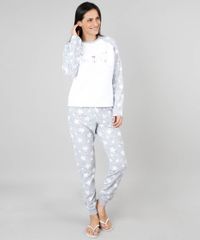 Pijama-de-Inverno-Feminino-em-Fleece-Coelho-Manga-Longa-Cinza-9370797-Cinza_1