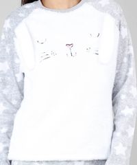 Pijama-de-Inverno-Feminino-em-Fleece-Coelho-Manga-Longa-Cinza-9370797-Cinza_3