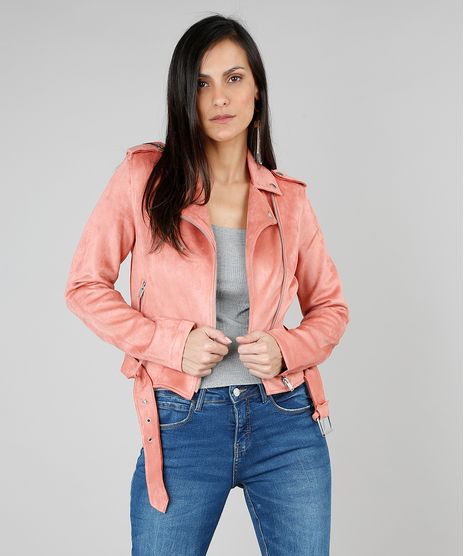 Jaqueta-Feminina-Biker-em-Suede-com-Bolsos-Rose-9414444-Rose_1