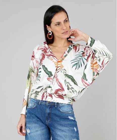 Blusa-Feminina-Estampada-Folhagem-Decote-Profundo-Manga-Longa-Off-White-9430333-Off_White_1