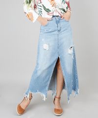 Saia-Jeans-Longa-Feminina-Com-Fenda-Destroyed-Azul-Claro-9546738-Azul_Claro_1