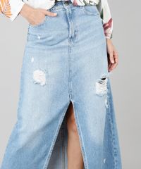 Saia-Jeans-Longa-Feminina-Com-Fenda-Destroyed-Azul-Claro-9546738-Azul_Claro_4