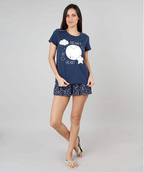Pijama-Feminino--Dreamer-at-heart--Manga-Curta-Azul-Marinho-9513817-Azul_Marinho_1