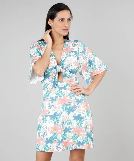 Vestido-Feminino-Estampado-Floral-com-No-Manga-Curta-Off-White-9505222-Off_White_1