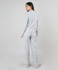 Pijama-de-Inverno-Feminino-em-Fleece-Urso-Polar-Manga-Longa-Cinza-9370777-Cinza_2