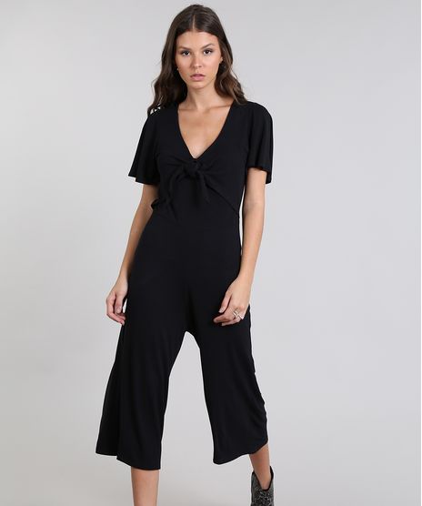 Macacao-Feminino-Pantacourt-com-Laco-Manga-Curta-Preto-9503779-Preto_1