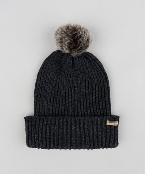 Gorro-Masculino-Canelado-com-Pompom-Cinza-Mescla-Escuro-8903313-Cinza_Mescla_Escuro_1