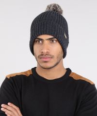 Gorro-Masculino-Canelado-com-Pompom-Cinza-Mescla-Escuro-8903313-Cinza_Mescla_Escuro_2