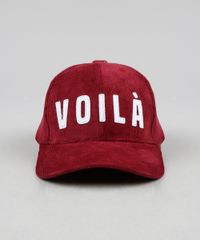 Bone-Feminino-Aba-Curva--Volia--em-Veludo-Cotele-Vinho-9526743-Vinho_1