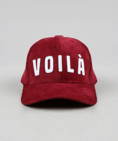 Boné Feminino Aba Curva "Volià" em Veludo Cotelê Vinho - Único é ruim? Boné Feminino Aba Curva "Volià" em Veludo Cotelê Vinho - Único é boa?
