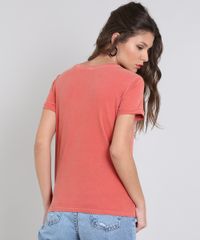 Blusa-Feminina-com-Estampa-Flocada-com-Brilho-Manga-Curta-Coral-9502014-Coral_2