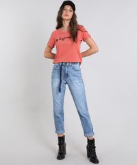 Blusa-Feminina-com-Estampa-Flocada-com-Brilho-Manga-Curta-Coral-9502014-Coral_3