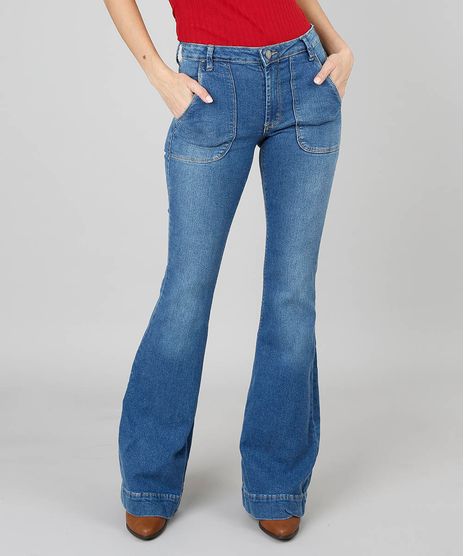 Calca-Jeans-Feminina-Super-Flare-Com-Bolso-Azul-Medio-9537700-Azul_Medio_1