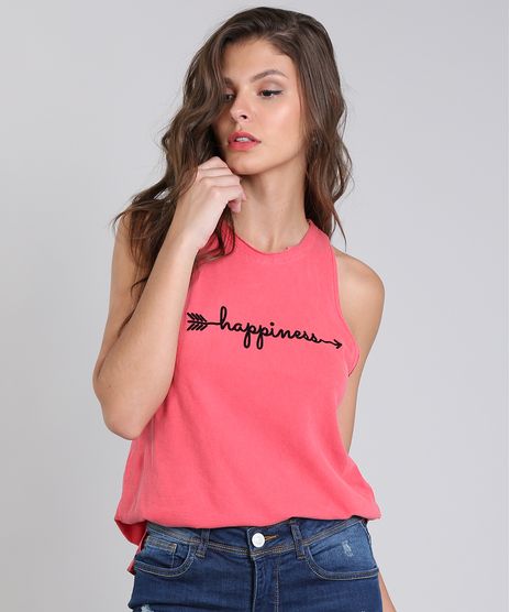 Regata-Feminina-com-Estampa-Flocada-com-Brilho-Coral-9502023-Coral_1