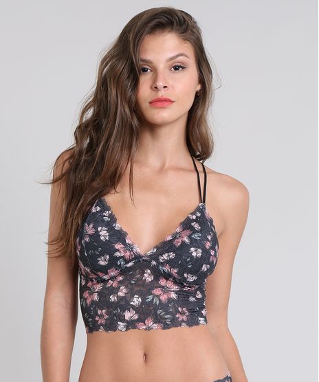 Sutia-Cropped-em-Renda-Estampado-Floral-com-Bojo-Chumbo-9485720-Chumbo_1