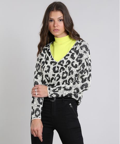 Sueter-Feminino-Mullet-em-Trico-Estampado-Animal-Print-com-Brilho-Kaki-9492614-Kaki_1