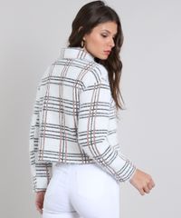 Jaqueta-Feminina-em-Trico-Felpado-Xadrez-com-Brilho-Branca-9437215-Branco_2
