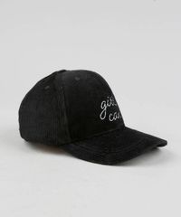 Bone-Feminino-Aba-Curva--Girls-Can--em-Veludo-Cotele-Preto-9526747-Preto_3