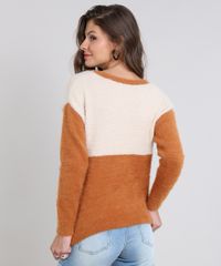 Sueter-Feminino-em-Trico-Felpado-Geometrico-Caramelo-9358878-Caramelo_2
