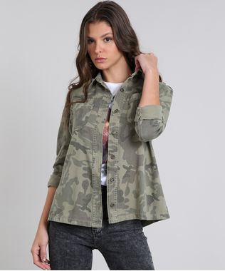 Jaqueta-Feminina-de-Sarja-Estampada-Camuflagem-Verde-Militar-9537694-Verde_Militar_1