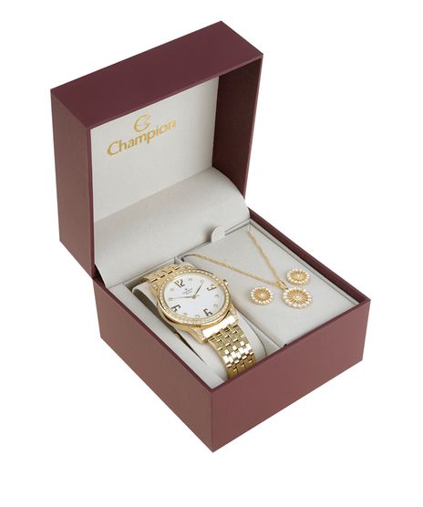 Kit-de-Relogio-Champion-Feminino-Analogico---Colar---Brinco---CH25927H-W-Dourado-8523638-Dourado_1
