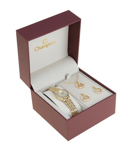 Kit-de-Relogio-Champion-Feminino-Analogico---Colar---Brinco---CH25230H-W-Dourado-8523629-Dourado_1