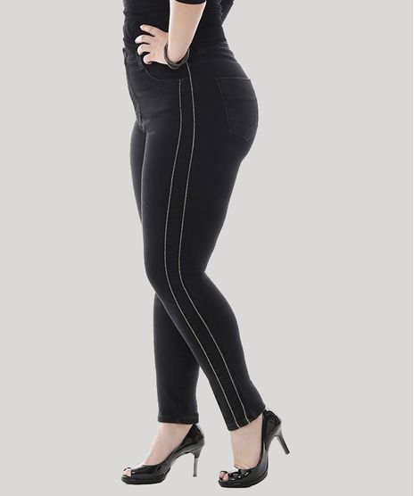 Calca-Jeans-Feminina-Cigarrete-com-Vivo-Metalizado-Plus-Size--Preta-9582676-Preto_1