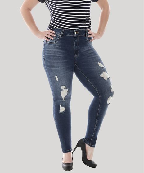Calca-Jeans-Feminina-Cigarrete-com-Rasgos-Plus-Size--Azul-Escuro-9582668-Azul_Escuro_1