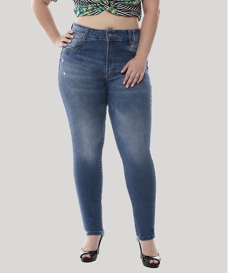 Calca-Jeans-Feminina-Cigarrete-com-Puidos-Plus-Size--Azul-Medio-9582671-Azul_Medio_1