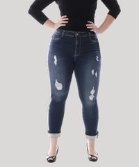 Calca-Cropped-Jeans-Feminina-com-Faixa-Animal-Print-Plus-Size--Azul-Escuro-9582666-Azul_Escuro_1