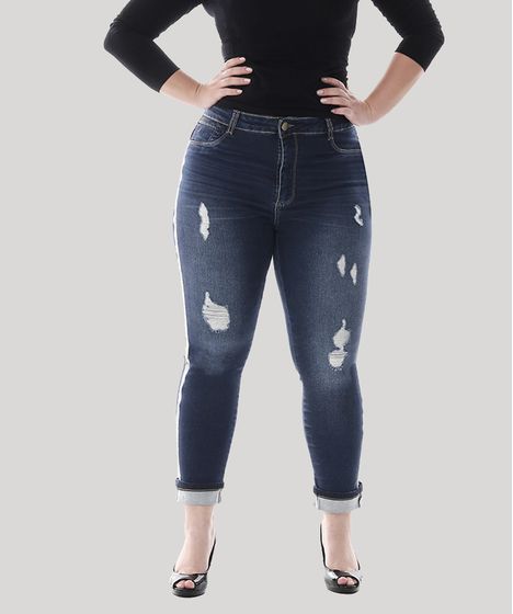 calça cropped jeans feminina