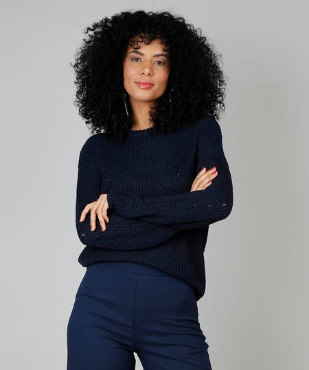 Sueter-Feminino-Canelado-em-Trico-Decote-Redondo-Azul-Marinho-9425841-Azul_Marinho_1 Sueter-Feminino-Canelado-em-Trico-Decote-Redondo-Azul-Marinho-9425841-Azul_Marinho_1