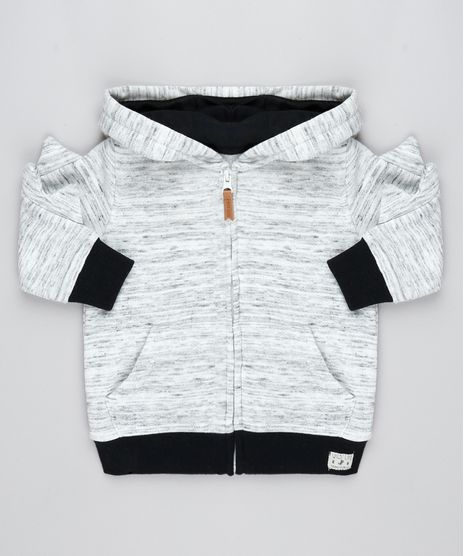 Jaqueta-Infantil-com-Capuz-em-Moletom--Cinza-Claro-9358498-Cinza_Claro_1