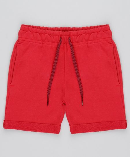 Bermuda-Infantil-com-Bolsos-em-Moletom--Vermelho-9548922-Vermelho_1