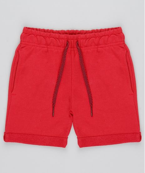 Bermuda-Infantil-com-Bolsos-em-Moletom--Vermelho-9548922-Vermelho_1