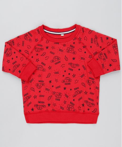 Blusao-Infantil-Estampado-de-Carro-Raglan-em-Moletom-Vermelho-9528487-Vermelho_1