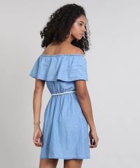 Vestido-Jeans-Feminino-Ombro-a-Ombro-com-Babado-e-Cinto-Azul-Claro-9536744-Azul_Claro_2