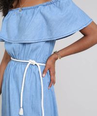 Vestido-Jeans-Feminino-Ombro-a-Ombro-com-Babado-e-Cinto-Azul-Claro-9536744-Azul_Claro_4 Vestido-Jeans-Feminino-Ombro-a-Ombro-com-Babado-e-Cinto-Azul-Claro-9536744-Azul_Claro_4