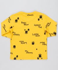 Camiseta-Infantil-Estampada--Little-man--Flame-Bolso-Manga-Curta-Mostarda-9520585-Mostarda_2